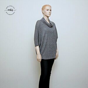 NWT Korye Cowl Neck‎ Dolman Sleeves Oversized Sweater Black Gray
